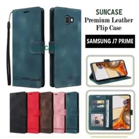 SUNCASE Samsung J7 PRIME cover hp model dompet multi fungsi flip case wallet leather SUNCASE BLACK