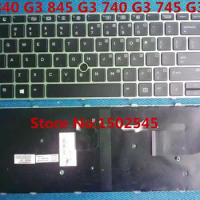 Laptop keyboard for HP EliteBook 840 G3 845 G3 740 G3 745 G3 US keyboard with frame with point lever with backlit keyboard