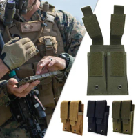 Double Pistol Mag Pouch Molle Tactical Single Double Stack Magazine Pouch for 9mm/.40 Calibers Gl 17 S&amp;W M&amp;P Sig 226 / 229 1911