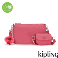 Kipling (網路獨家款) 泡泡粉紅色附小包造型斜背包-EVELYNA