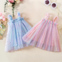 Toddler Baby Girls Dress Rainbow Sequins Tulle Tutu Vestidos Birthday Party Princess Dresses Infant Summer Sweet Outfits 1-5 Yrs