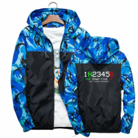 2024 Trendy Spring Autumn New Biker 1n23456 Motorcycle Logo Print Camouflage Outerwear Hooded Personality Patchwork Jackets Coat