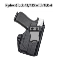 Carbon fiber Kydex IWB Holster For Glock 43x With Streamlight TLR 6 FlashLight lamp Inside Waistband