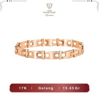 Gelang Tangan Emas Fashion Model Plat H Polos Rosegold 17K/750 Terbaru Termurah Asli