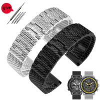 FDGHD Silver Black FineSteel Men's Watchband Suitable For Citizen wrist watch Stainlesssteel Watch Chain 22 23mm