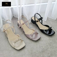 Nicholas Edison Heel Lani Sepatu Hak Tahu Pendek Pita Glossy 39 Lilac