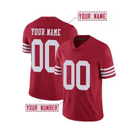 Customized Name And Number Men's Embroidered American Football Jersey San Francisco Red Personalized