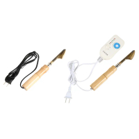 Portable Wood Handle Mini Electric Iron for Leather Clothing Bag Shoes Crafting
