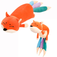 100/140cm Kawaii Three Colors-Tailed Fox Plush Long Pillow Stuffed Animal Plush Education Toys For Baby Kids Birthday/Xmas Gift