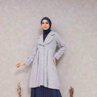 Blazer Wanita Coat Muslimah Vimala Bluedenim Jaket Muslimah Terbaru
