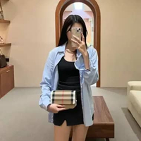 Tas BURBERRY CHECK BEIGE CAMEL LEATHER FLAP SHOULDER BAG 100% ORIGINAL 19.5X7X13CM