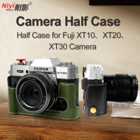 PU Leather Camera Base For Fujifilm X-T10 X-T20 X-T30 Half of Body Base Protect Bag for Fuji XT10 XT20 XT30 Camera Accessories