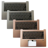 New Silver/Rose Golden C Cover with Arabic/Swedish/German/Norway Backlit Keyboard for Acer Swift 3 SF314-52 SF314-52G Laptop