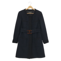 【二手名牌BRAND OFF】CHANEL 香奈兒【激安價】 海軍藍 羊毛 大衣 36