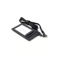 Dompet COACH PLAIN BLACK ZIP LANYARD CARD HOLDER 100% ORIGINAL 11X7CM