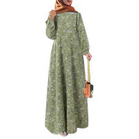 GDTIMA Safiya Long Dress Floral Korean Style Dress Gamis Wanita Gamis Lengan Panjang Gamis Motif Bun