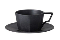 金時代書香咖啡 KINTO OCT 八角咖啡杯盤組 300ml 黑色 OCT-28885BK-300