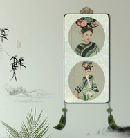 新古典古裝寫真復古風掛畫軸 結婚中國風制作放大掛墻相框24/36寸