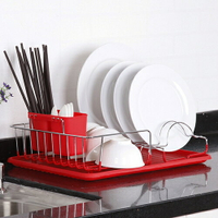 ANHO單層碗碟架水槽瀝水架廚房置物架碗筷收納架放碗架濾水架碗櫃  雙十二購物節