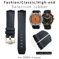 PCAVO 21mm 22mm 23mm Rubber Watchband For Seiko 5 SKX SRPD53K1 HydroConquest L3 Rolex DEEPSEA Hamilton Tissot T035.617 Silicone