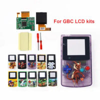 2.2 Inches 5 Level Brightness High Light Backlight LCD Screen Kit And Pre-cut UV Printed Customized Shell For GBC Console