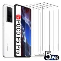 5PCS Glass For POCO F5 X6 Pro Screen Protector For POCO X3 NFC X4 F3 F4 GT 9H Tempered Glass For POCO M5S C65 M3 M4 X4 X5 M6 Pro