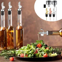 Liquor Pour Spouts Olive Oil Spout Bottle Pourers 4pcs Self Closing Vinegar Bottle Stopper Dispenser For Wine Whiskey Vinegar