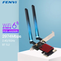 3000Mbps WiFi 6 Intel AX200 PCI-E Wireless Adapter Dual Band 2.4G/5Ghz 802.11AX AX200NGW For Bluetooth 5.2 Network Card Win10/11