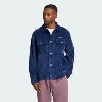 【adidas 愛迪達】長袖上衣 男款 襯衫 三葉草 JACKET 藍 IX9609