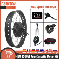 Ebike Fat Tire Conversion Kit 48V 1500W Rear Cassette Hub Motor Wheel 20 26Inch 4.0 Tyre For Snow Electric Bike Conversion Kit
