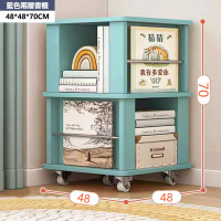 【E家工廠】360°旋轉書架  書籍收納架 桌面書架 書架櫃 書架 書櫃 閱讀架(131-KC旋轉書架兩層（藍色）)