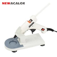 NEWACALOX 20W EU Plug Hot Melt Glue Gun with Free 1pc 7mm Glue Stick Industrial Mini Guns Thermo Electric Heat Temperature Tool
