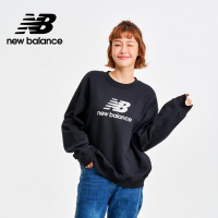 【New Balance】 NB大學T衛衣長袖上衣_女性_黑色_WT41503BK