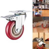 Handcart Brake Wheel Zao Red PVC Industrial Medium Universal Wheel For Carts Dressers Platform Trolley Chair