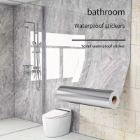 Waterproof Bathroom Wallpaper, Self-Adhesive, Easy to Use, Marble Tile Adhesive, Suitable for Bathro