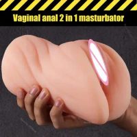 Male Masturbators Realistic Vagina Sexy Toys for Couple Sex Machine Dual Channel Masturbators?for Men Female Pussy and Ass Penis