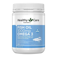น้ำมันปลาจากแหล่งธรรมชาติที่ดีที่สุดEXP2025 นำเข้าจากออสเตรเลีย Healthy Care Fish Oil 1000mg(400cap)ไม่มีสา- อาลีสุขภาพ