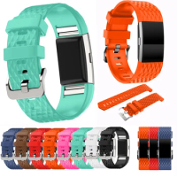 Diamond sport silicone band For Fitbit Charge 2 frontier/classic band replacement wrist bracelet for Fitbit Charge 2 smart watch