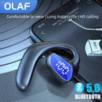 OLAF Single Ear Wireless Headphones Blutooth Handsfree Bone Conduction Ipx5 Waterproof Earbuds Sport Headset With Power Display
