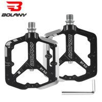 BOLANY 6.0 Aluminum Alloy Bicycle Pedal 16 Nail MTB Pedal CNC Hollow Anti-slip 3 Bearing Lubrication Pedal Bike Accessories
