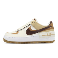 Nike 休閒鞋 Wmns AF1 Shadow 女鞋 白 焦糖棕 可可色 拼接 Air Force 1 DZ1847-106