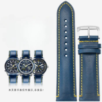 Genuine Leather Watchband for Citizen Blue Angel At8020 Aw1230 H820 Eco-Drive Cowhide Safe 22 23 Durable with Tool Watch Strap