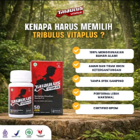 Tribulus Vitaplus Asli Terbaru 50 Kapsul Resmi BPOM & Halal Herbal Kesuburan Pria Pengental Sprema E