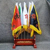 Taoist Dharma altar supplies, five colors, Phoenix, command flag, telescopic flagpole, five colors command flag with shelf