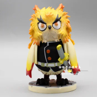 Demon Slayer Anime Figure Rengoku Kyoujurou Owl Pvc Action Figurine Decoration Collection Model Toys For Children Birthday Gifts