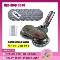 Electric Spray Mop Head For DYSON V7 V8 V10 V11 V15 LED Spin Sweeper Microfiber Brush Kegunaan Rumah