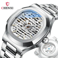 CHENXI Men Wristwatch Automatic Mechanical Military Army Sport Original Male Clock Top Brand Luxury Skeleton Hollow Watch 8822