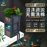 沼澤過濾箱 自製周轉箱 魚缸魚池過濾器 水池水淨化循環系統 滴流盒