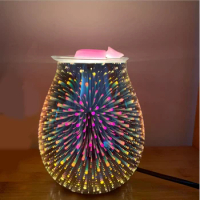 3D Glass Electric Wax Melts Warmer Wax Burner Melter Fragrance Warmer,Wax Warmer For Home Office Bedroom