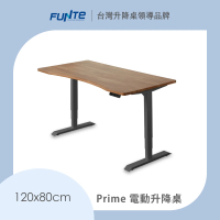 【FUNTE】Prime 電動升降桌/三節式 120x80cm 弧度桌板 八色可選(辦公桌 電腦桌 工作桌)